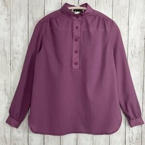 Vintage Sirotto Sport Long Sleeve Button Henley Style Lightweight Blouse Shirt